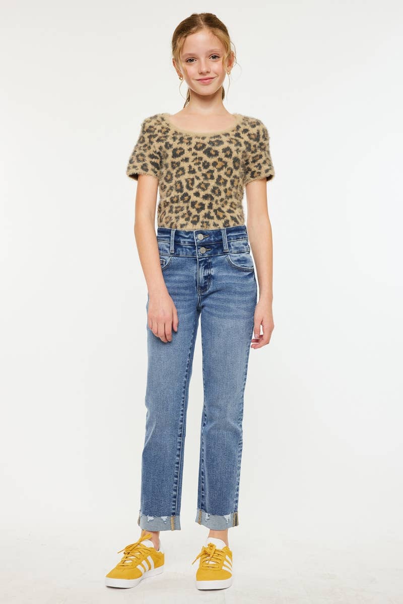 YOUTH HIGH RISE SLIM STRAIGHT JEANS