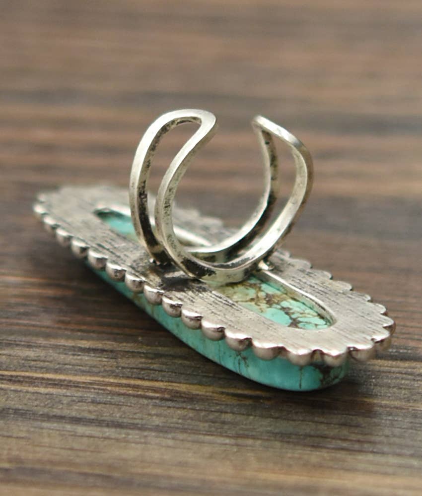 Very-Big! Turquoise Adjustable Ring