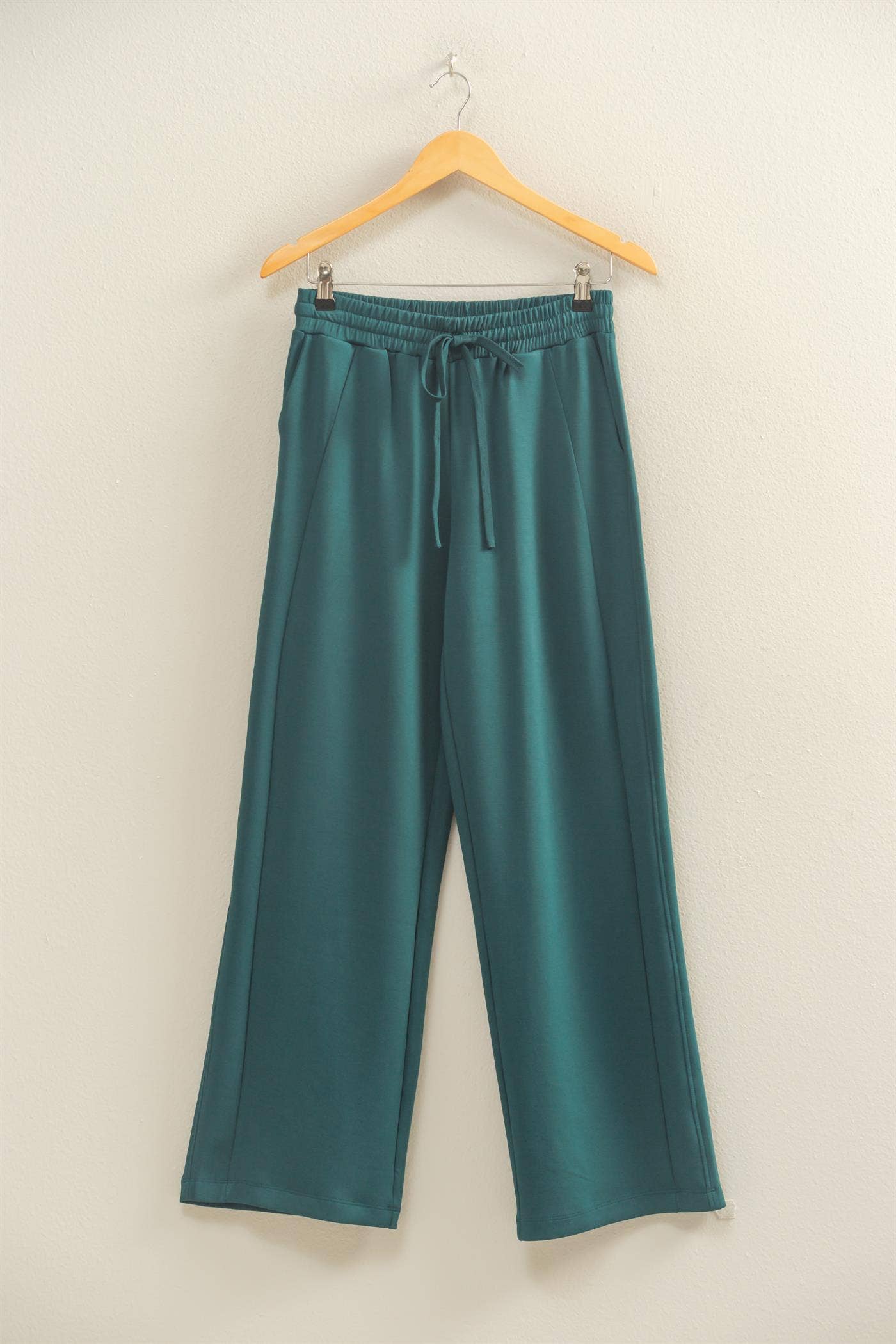 Scuba High-Waist Wide-Leg Drawstring Sweatpants