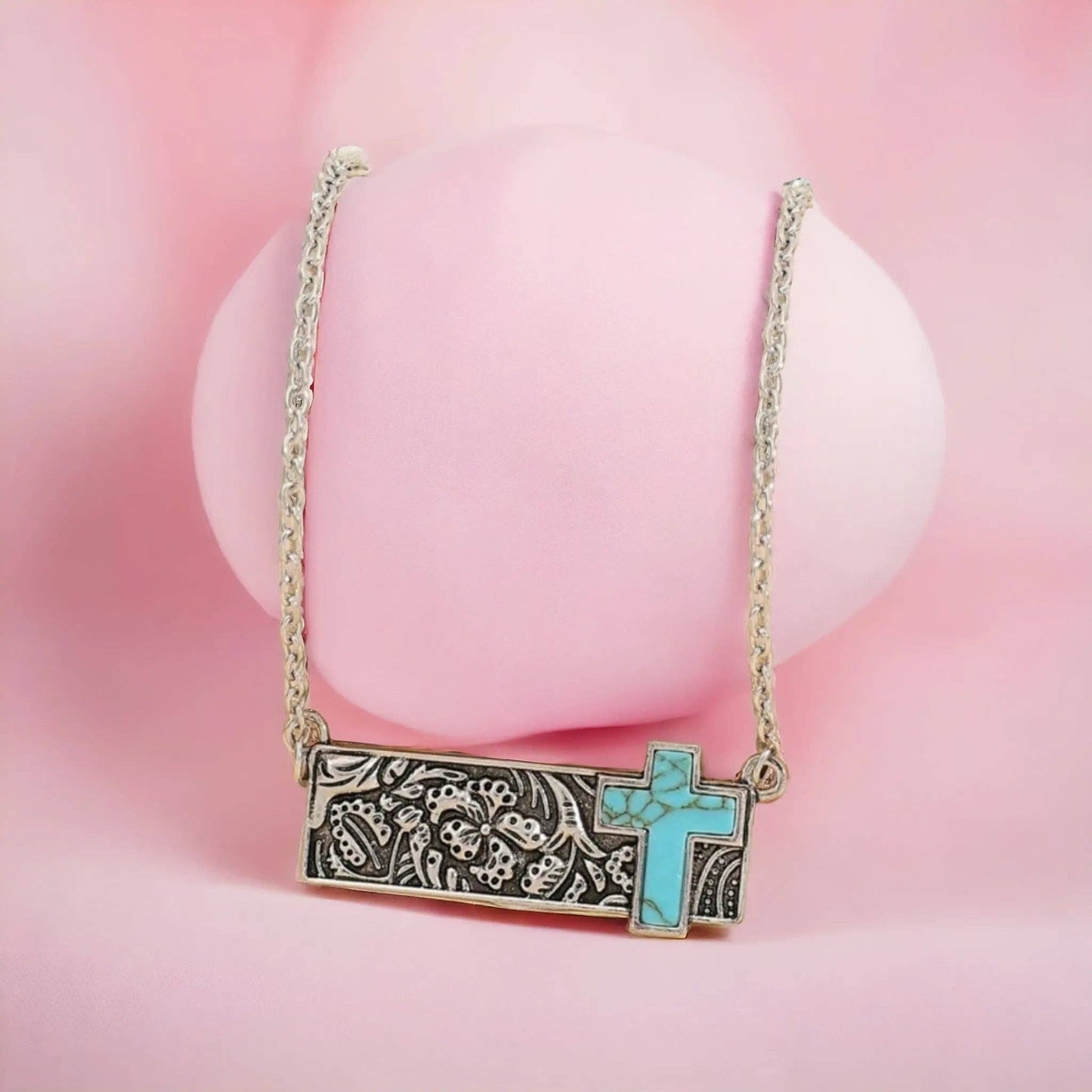 Cross Western Bar Necklace
