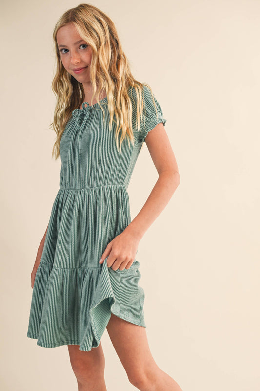 TWEEN  GIRLS PUFF TIERED DRESS