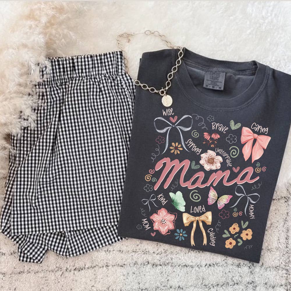 Mama Floral Bow Doodle Tee