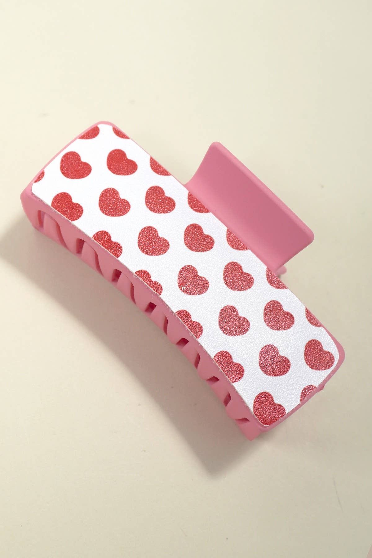 VALENTINE'S GIFT RECTANGLE HEART HAIR CLAW CLIPS
