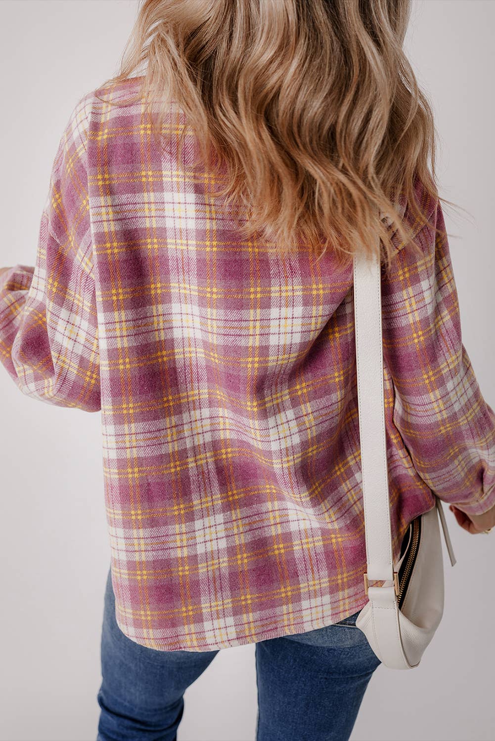 Plaid Chest Pocket Long Sleeve Shacket