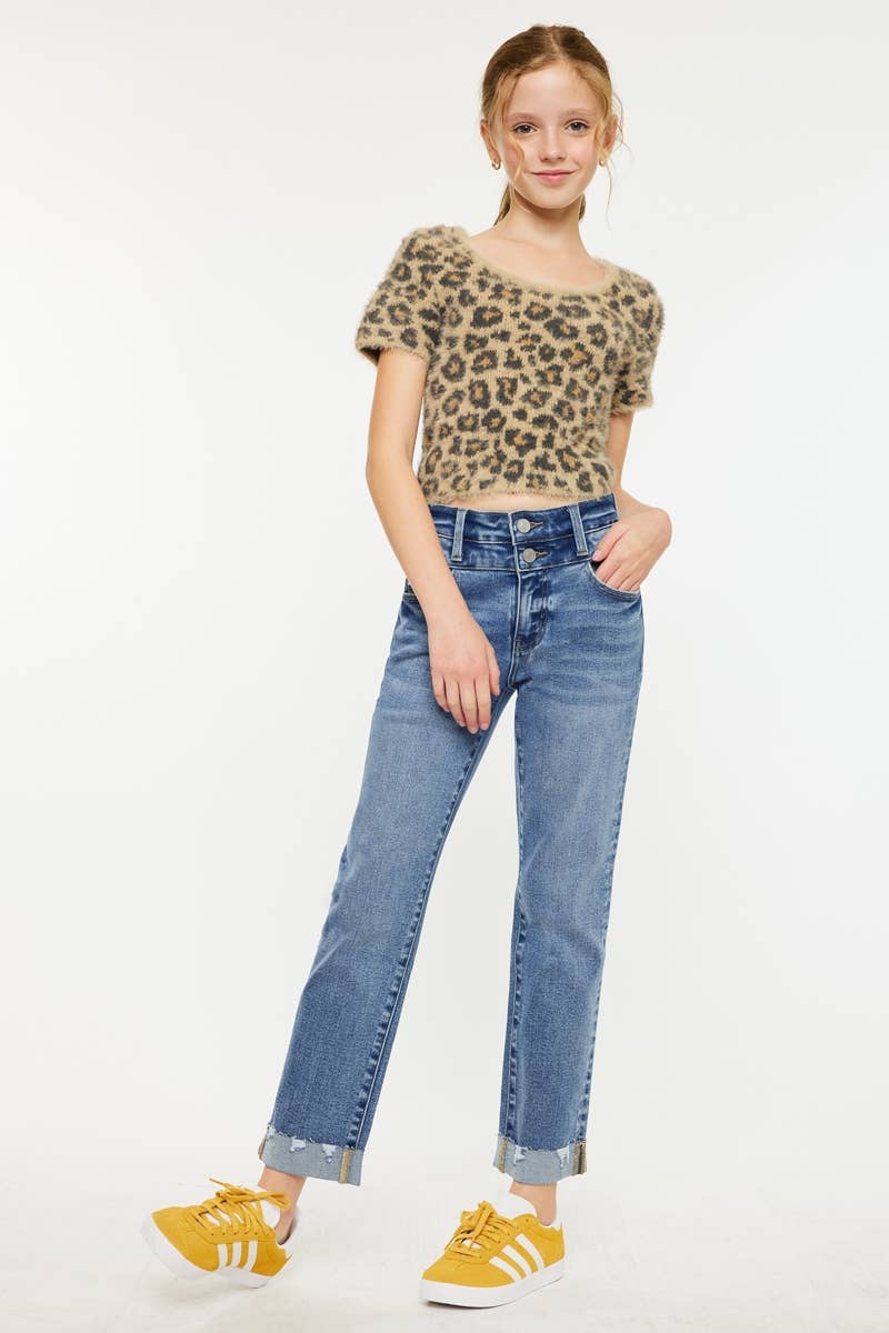 YOUTH HIGH RISE SLIM STRAIGHT JEANS