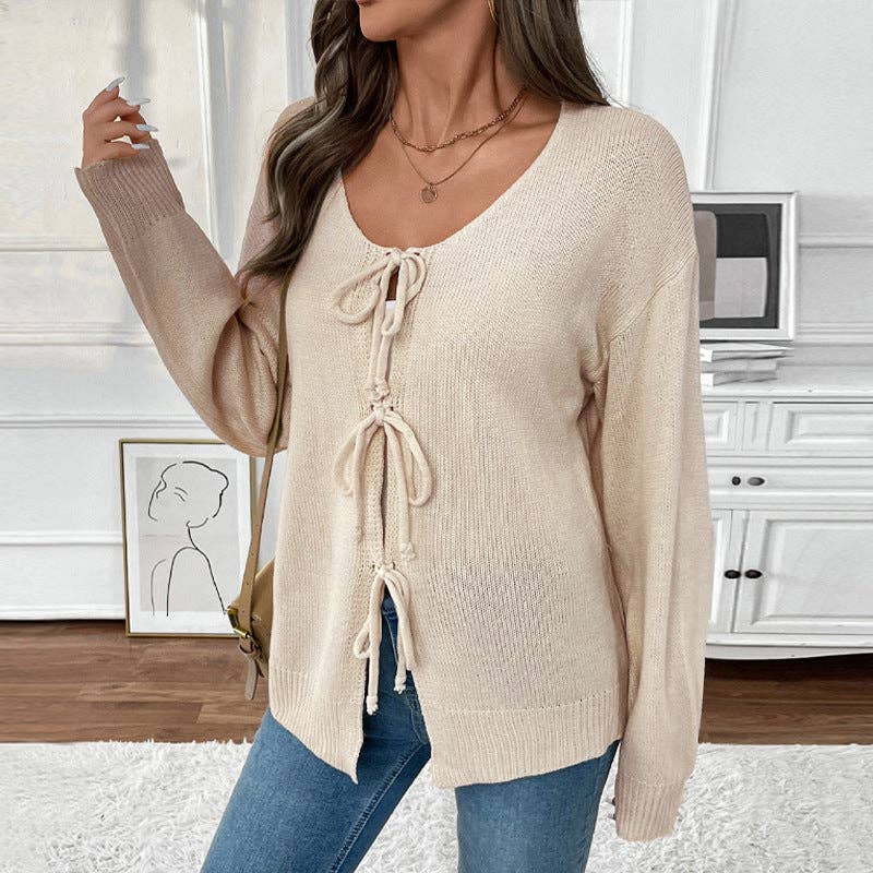 Tie Front Knit Cardigan