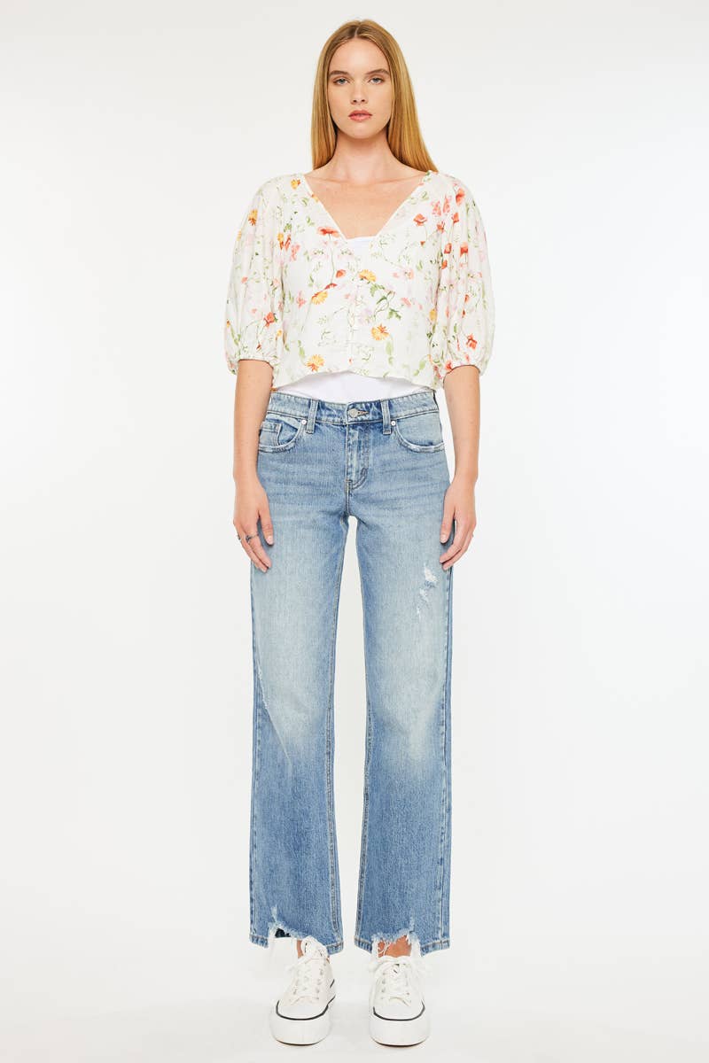 KANCAN MID RISE TRUE STRAIGHT JEANS