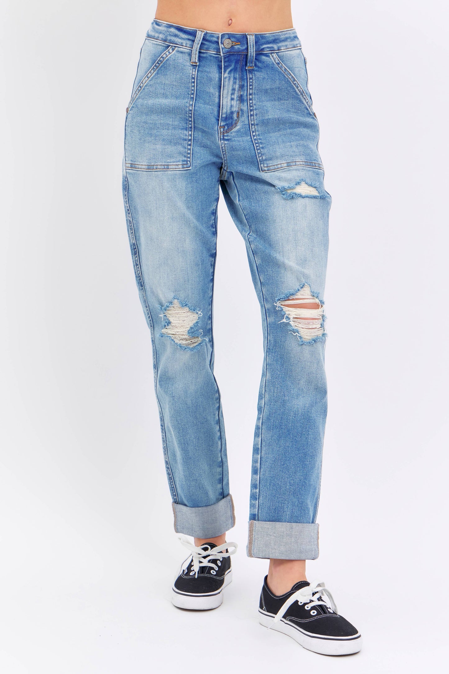 Judy Blue PLUS  Patch Pocket & Destroy BF