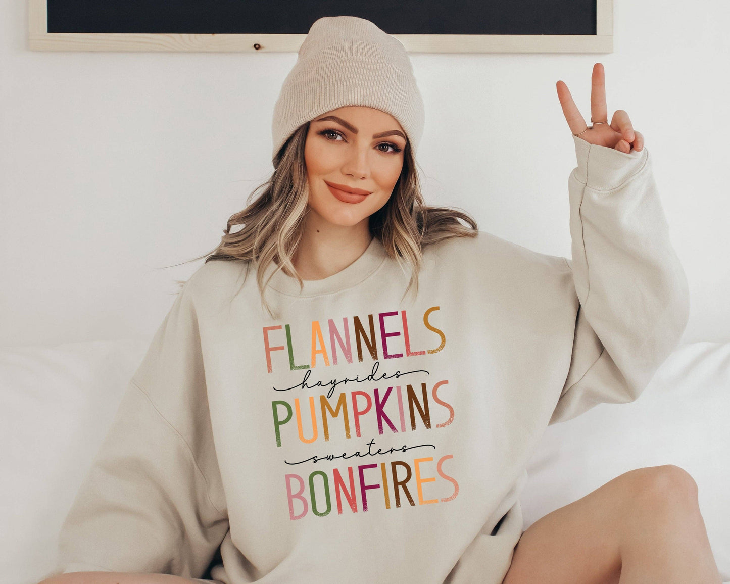 Flannels Pumpkins Bonfires  Sweatshirt