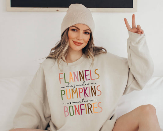 Flannels Pumpkins Bonfires  Sweatshirt
