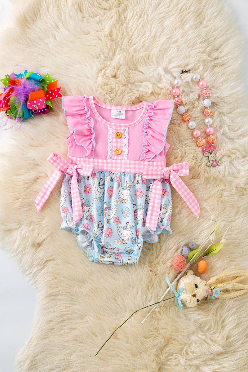 Chicken Print Romper