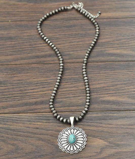 Long Navajo Concho Necklace