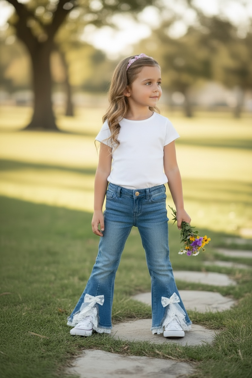 Girl’s Bow Bell Bottoms