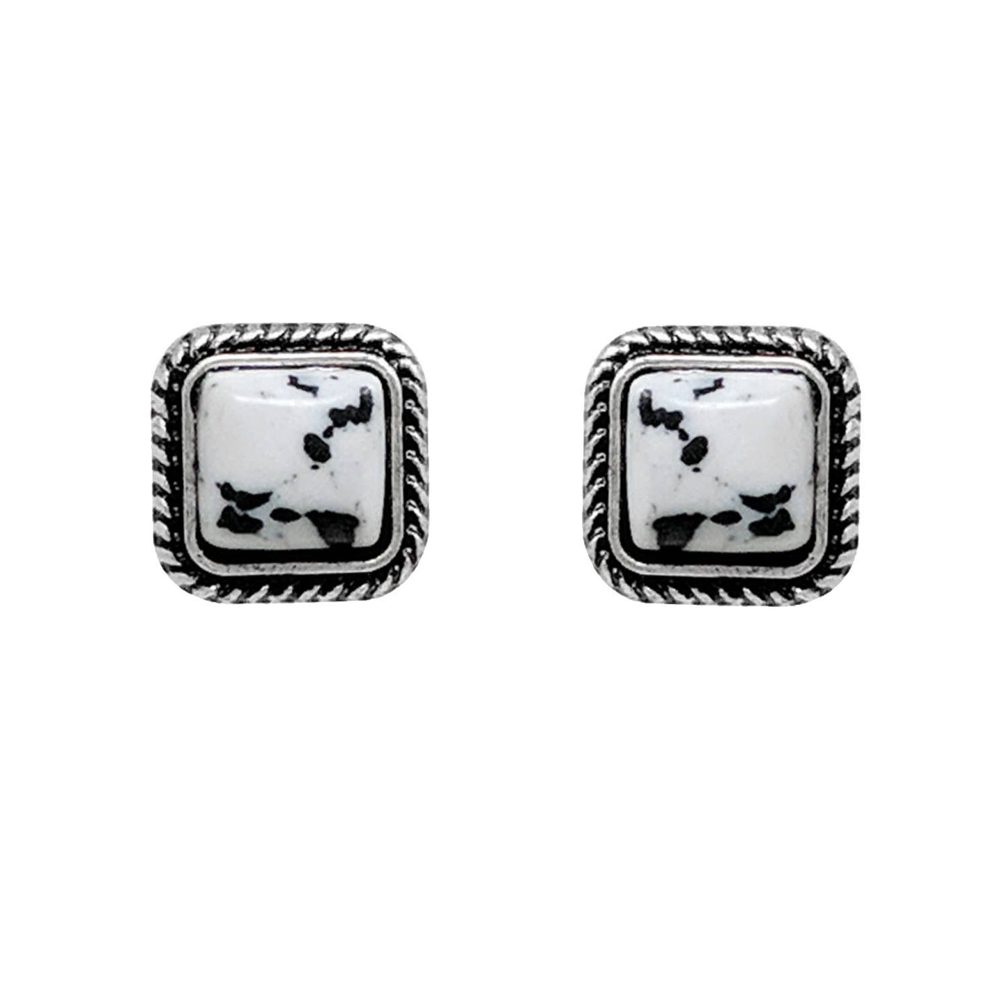 Western Navajo Turquoise Square Earrings
