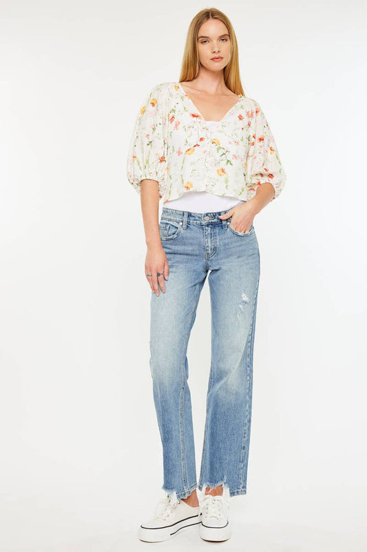KANCAN MID RISE TRUE STRAIGHT JEANS