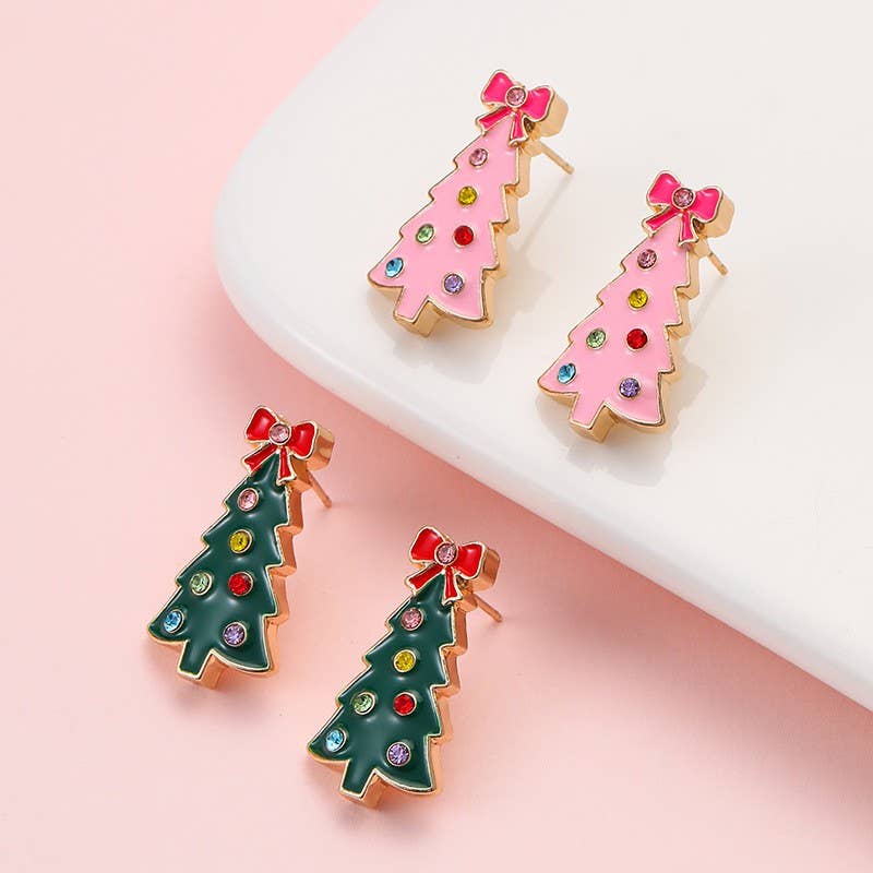 CHRISTMAS TREE STUD EARRINGS