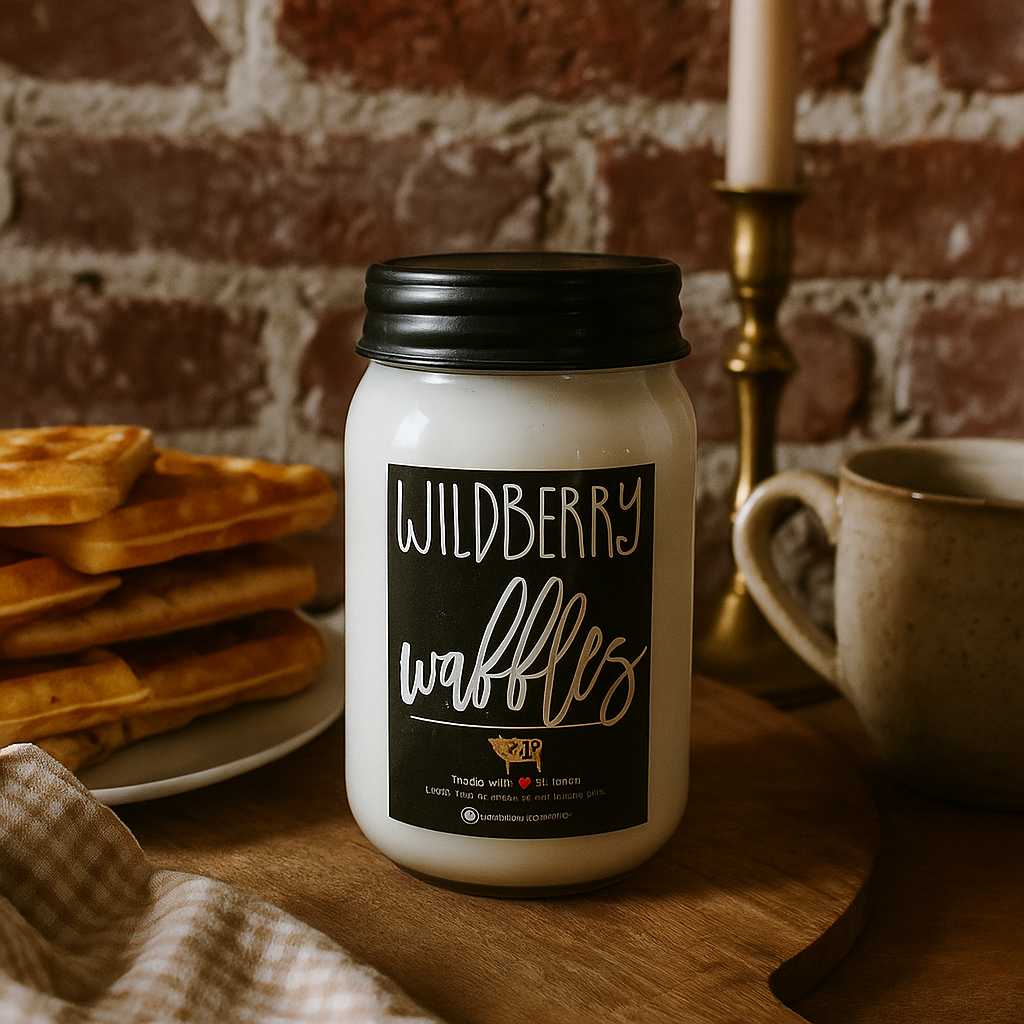 13 oz Mason Jar Candle: Wildberry Waffles