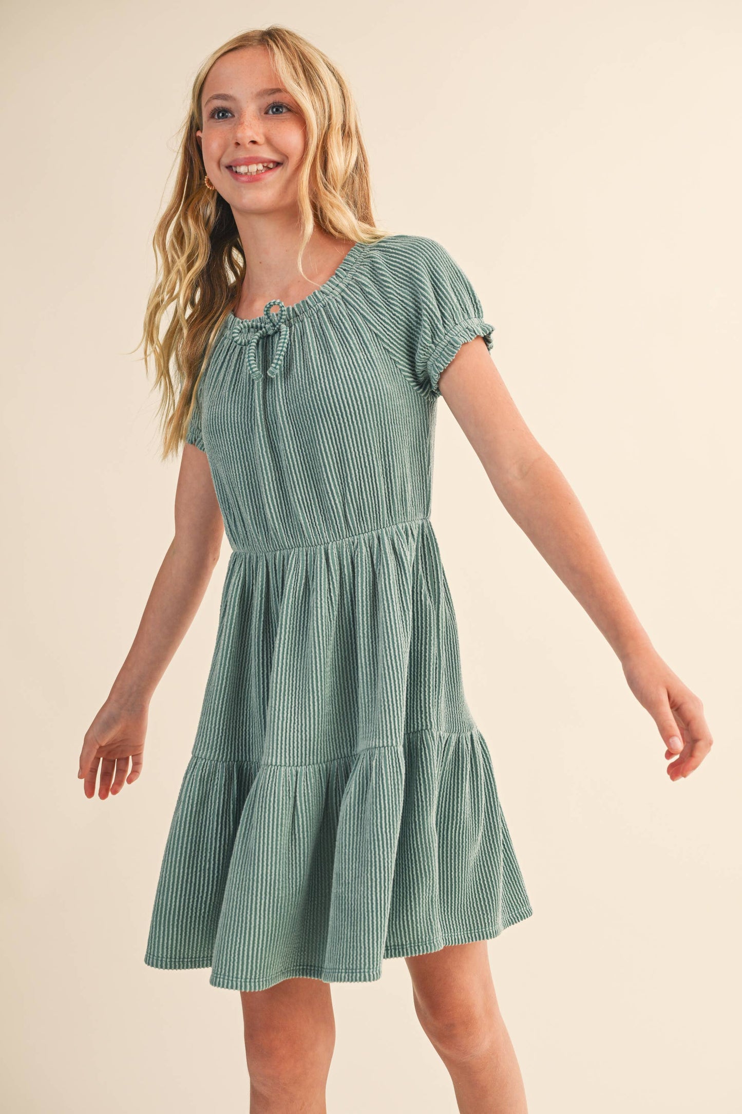 TWEEN  GIRLS PUFF TIERED DRESS