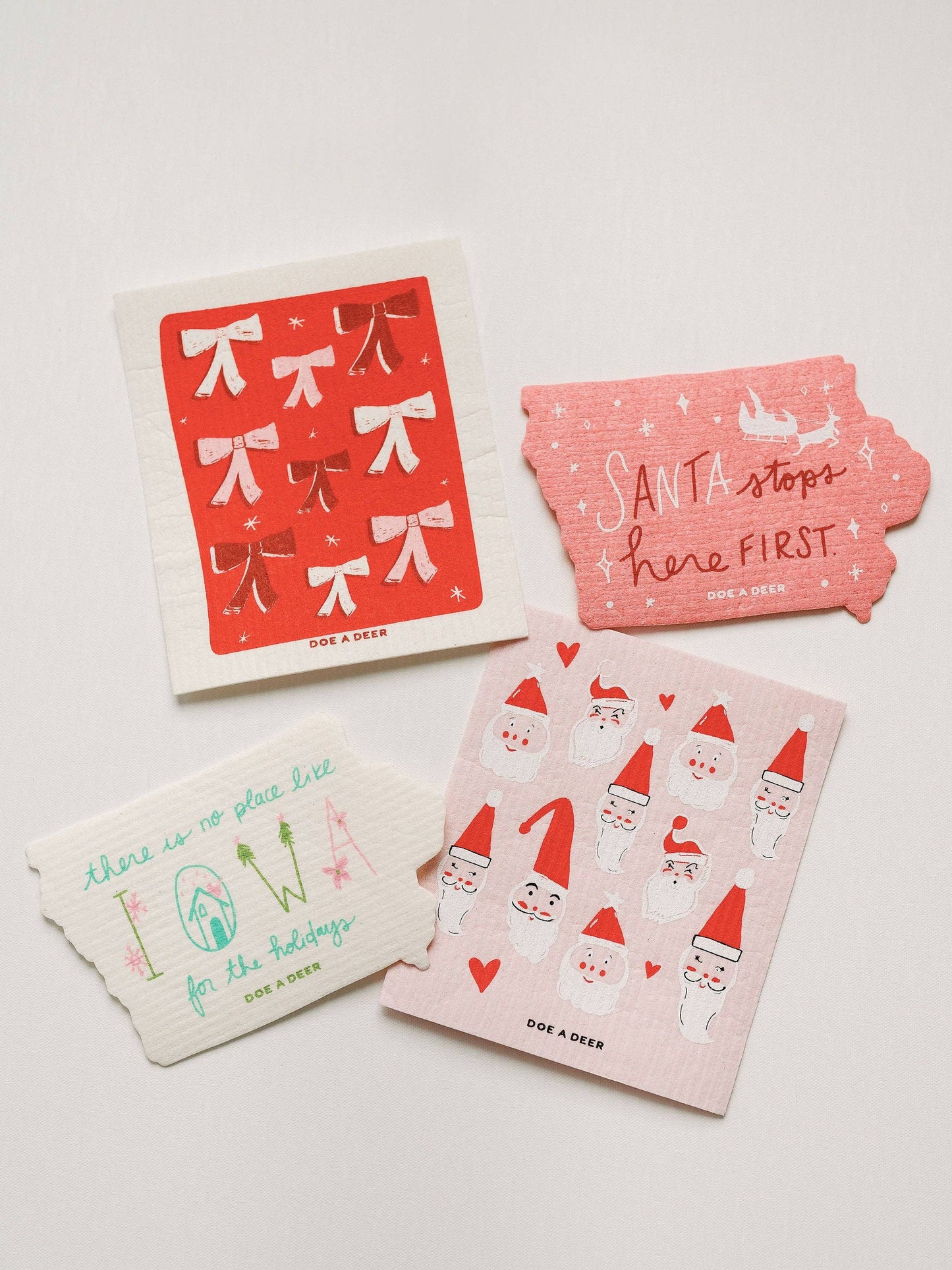 Santa Stops Here First - Swedish Dishcloth