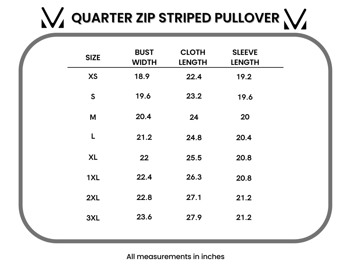 Quarter Zip Striped Pullover