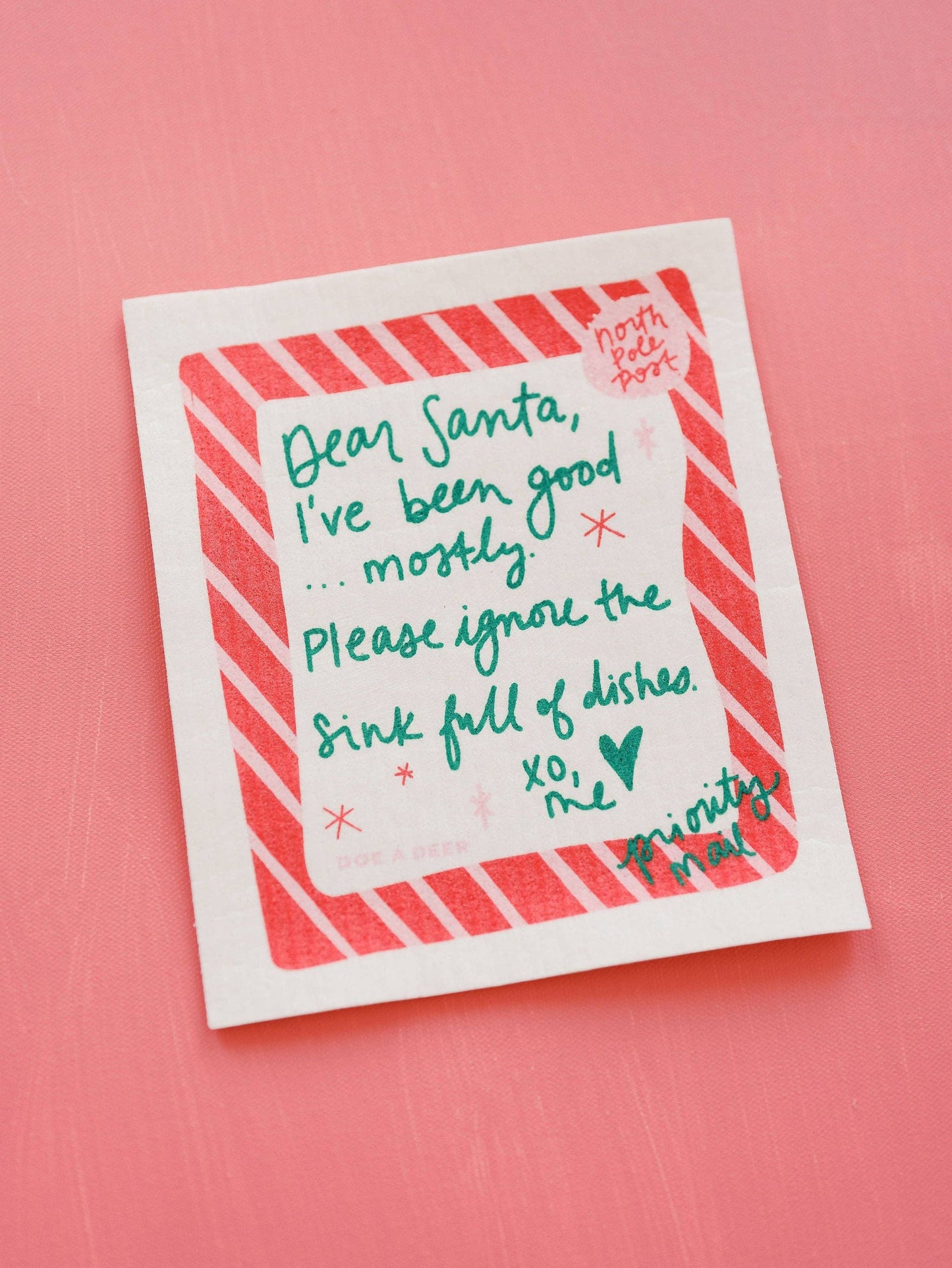 Dear Santa Swedish Dishcloth