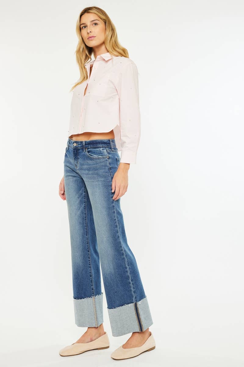 Kancan "Morgan" Mid rise Cuffed Jeans
