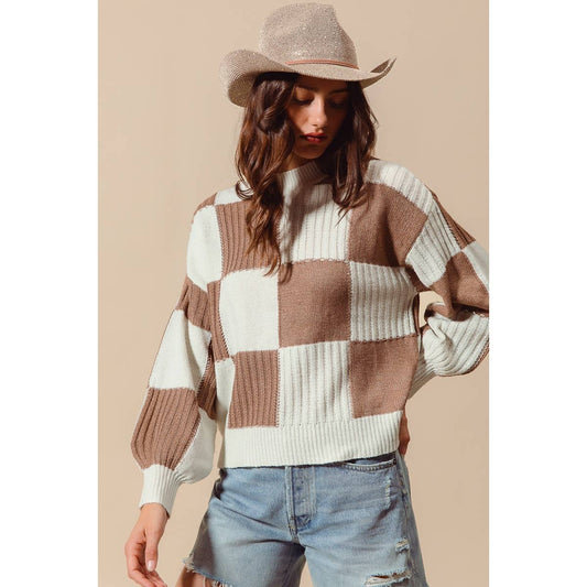 CHECKERED PLAID CASUAL SWEATER