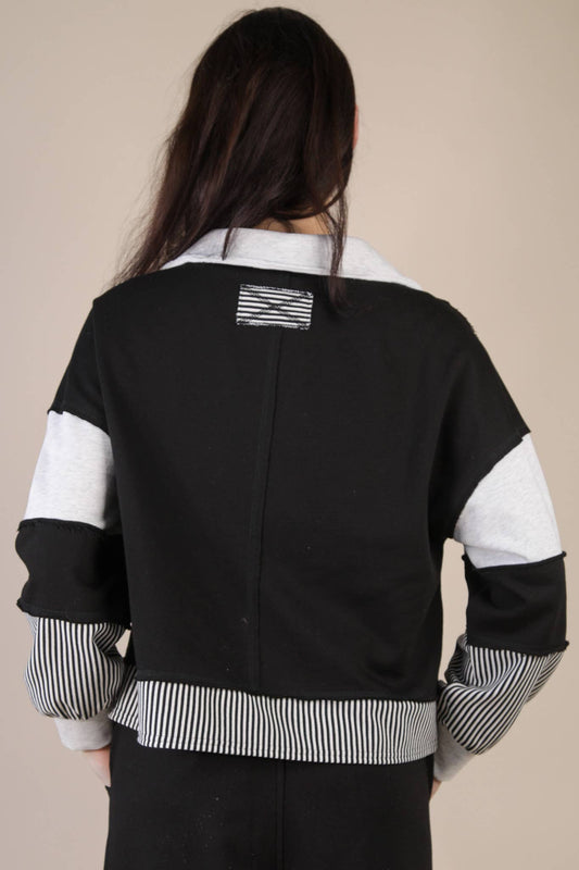 Color Block Casual Knit Top & Pants Set