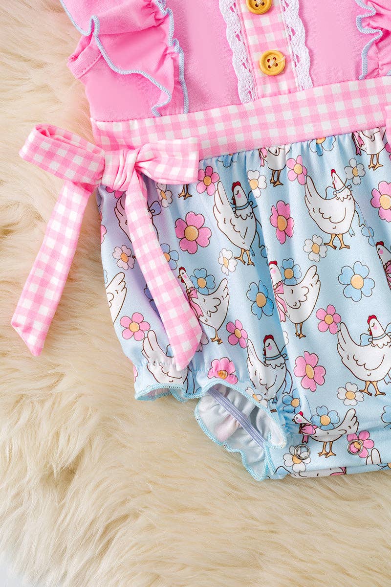 Chicken Print Romper