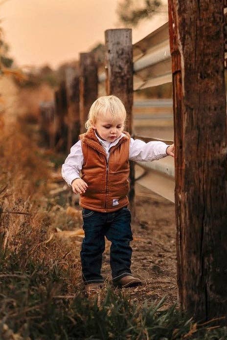 Child's Sherpa Lined Brown Vest