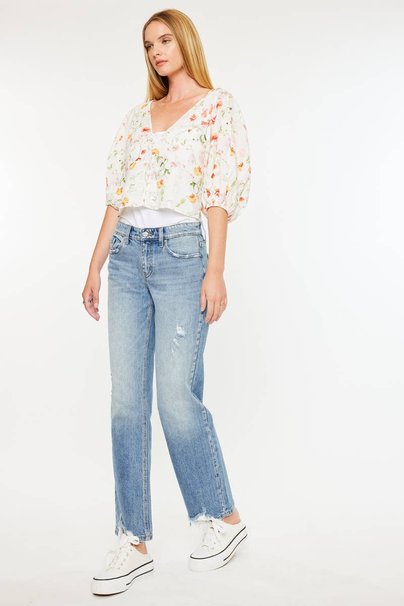 KANCAN MID RISE TRUE STRAIGHT JEANS