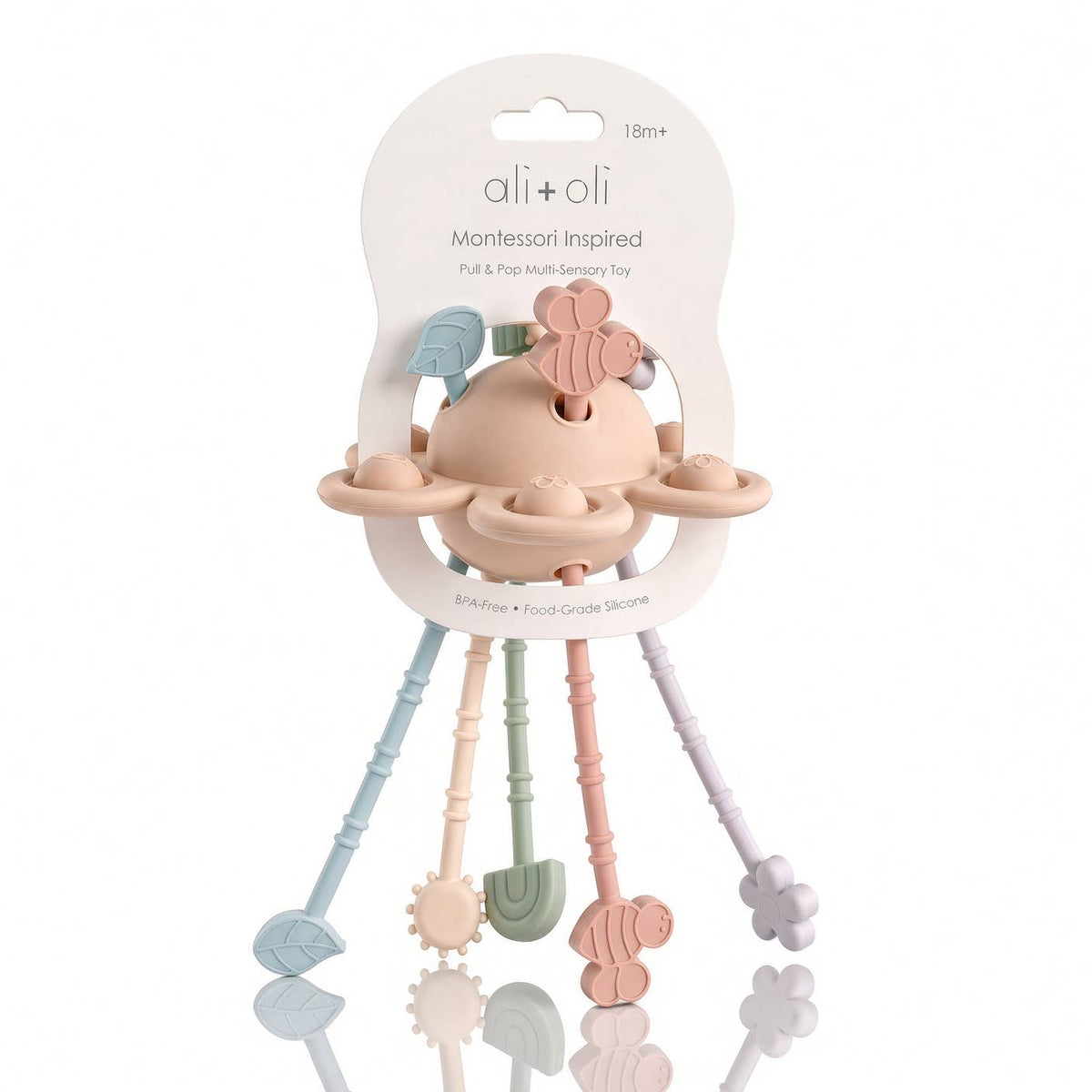 Ali+Oli Montessori Multi-Sensory Pull & Pop Toy – 18M+