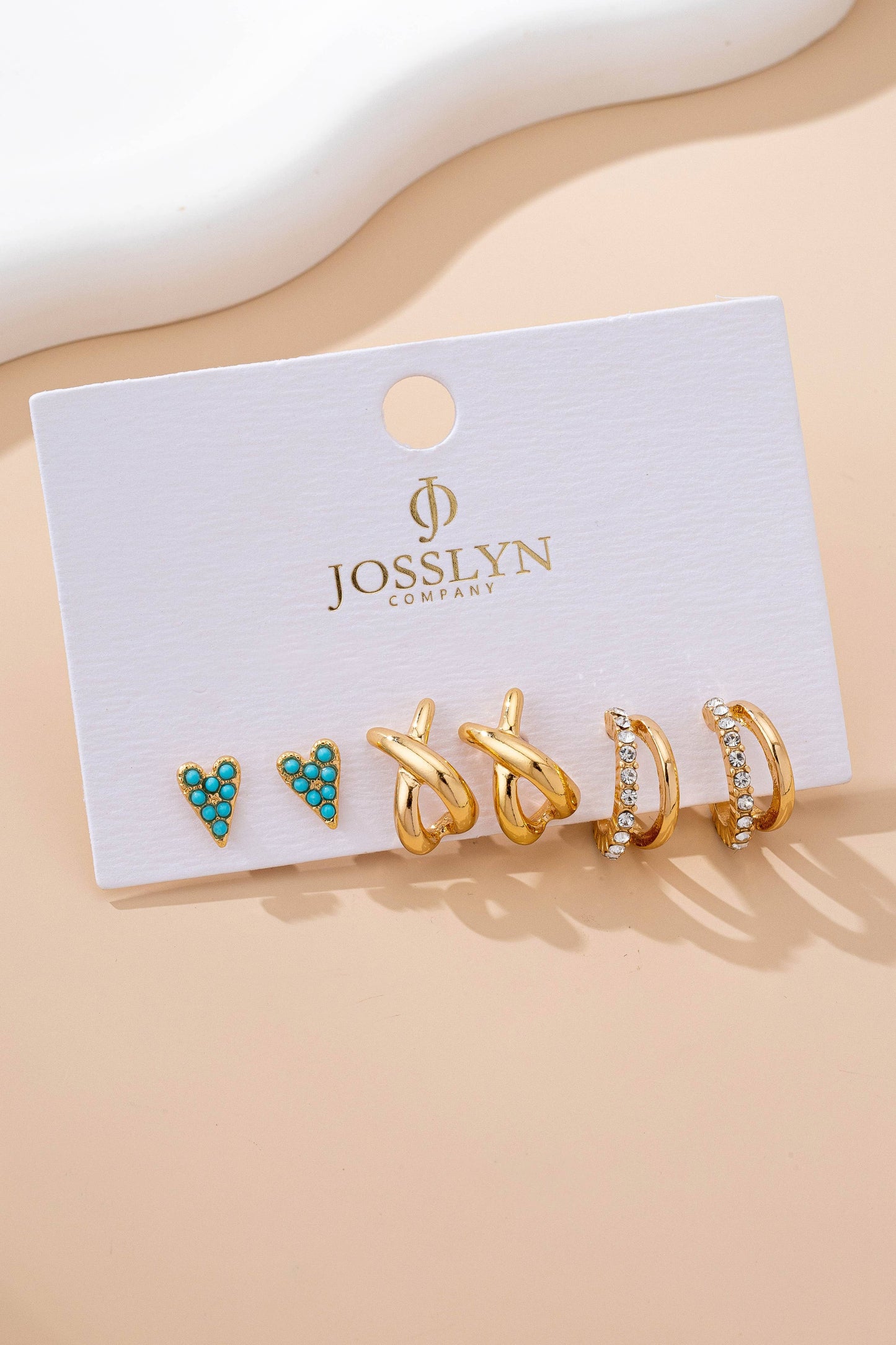 Turquoise & Crystal  Earring Set
