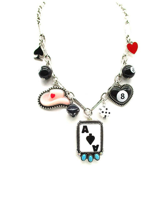 Casino Theme Charm Necklace