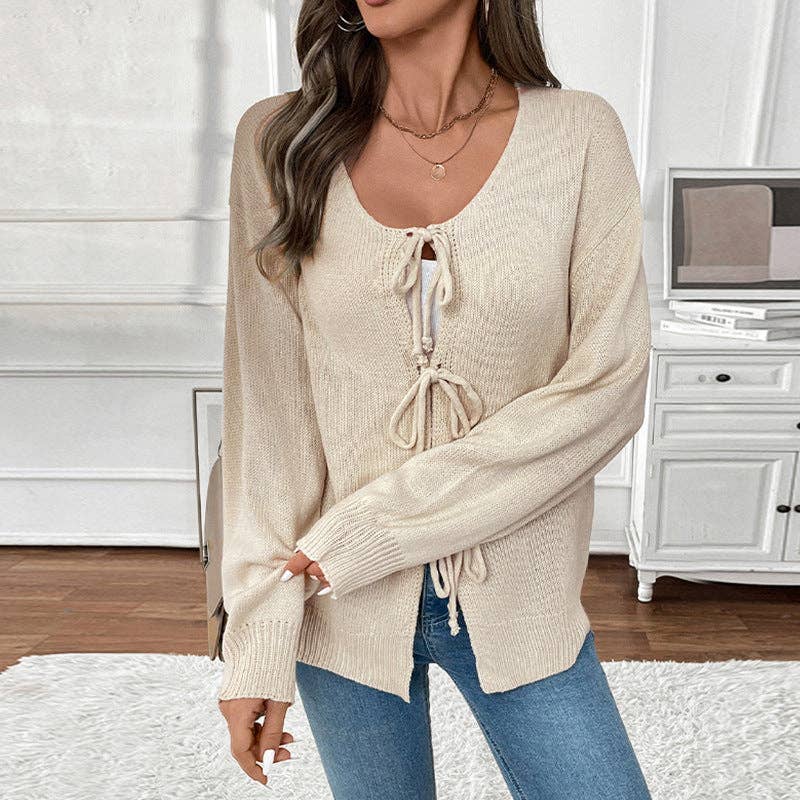 Tie Front Knit Cardigan