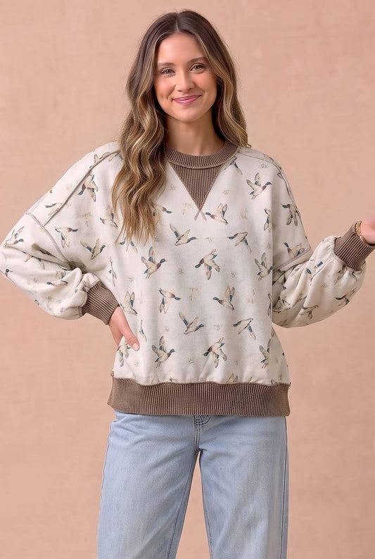 Duck Camo Exposed Seam Sweatshirt