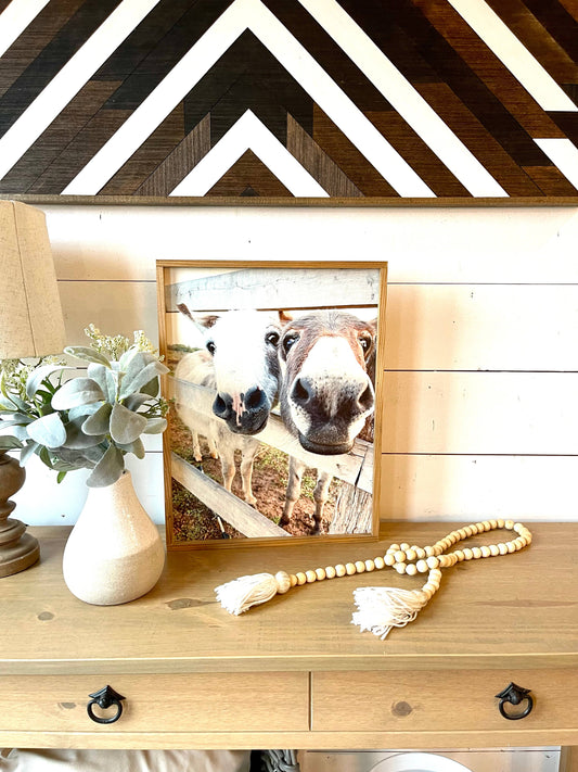 Mini Donkey Faces Long Ears Love Farm Animal wood sign