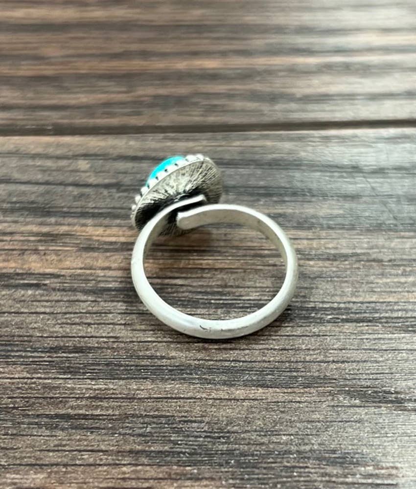 7mm Triangle Turquoise Adjustable Ring