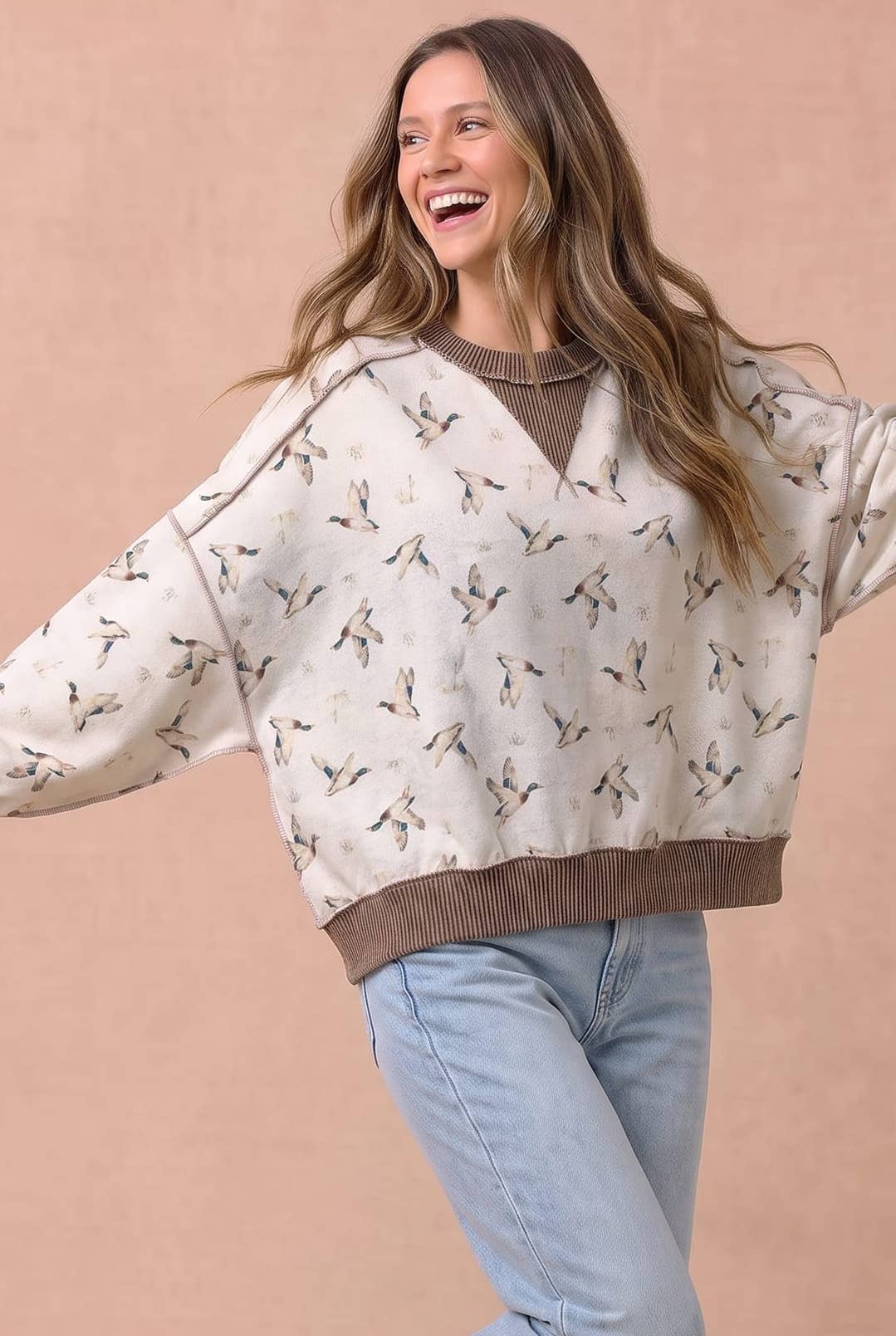 Duck Camo Exposed Seam Sweatshirt