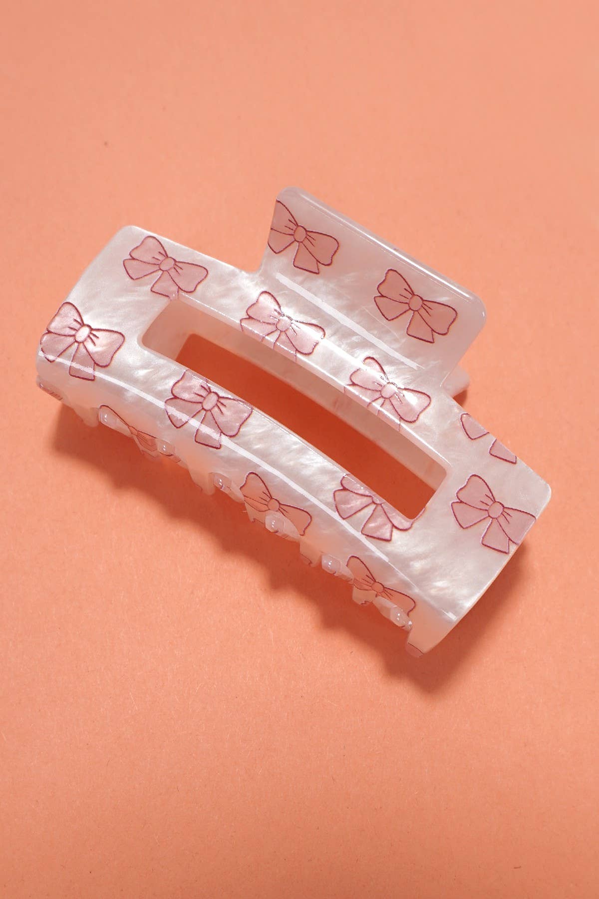 CHERRY BOW RECTANGLE HAIR CLAW CLIPS