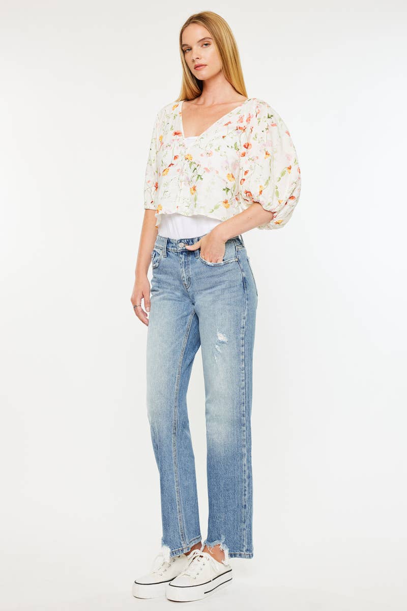 KANCAN MID RISE TRUE STRAIGHT JEANS