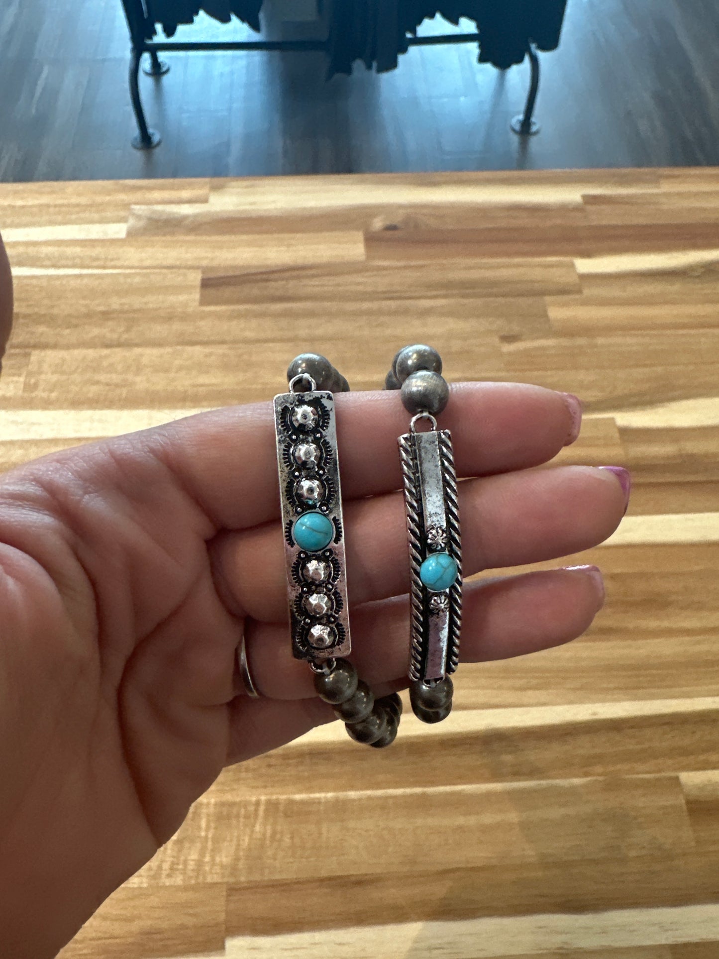 Aztec Boho Western Concho Stretch Bracelet