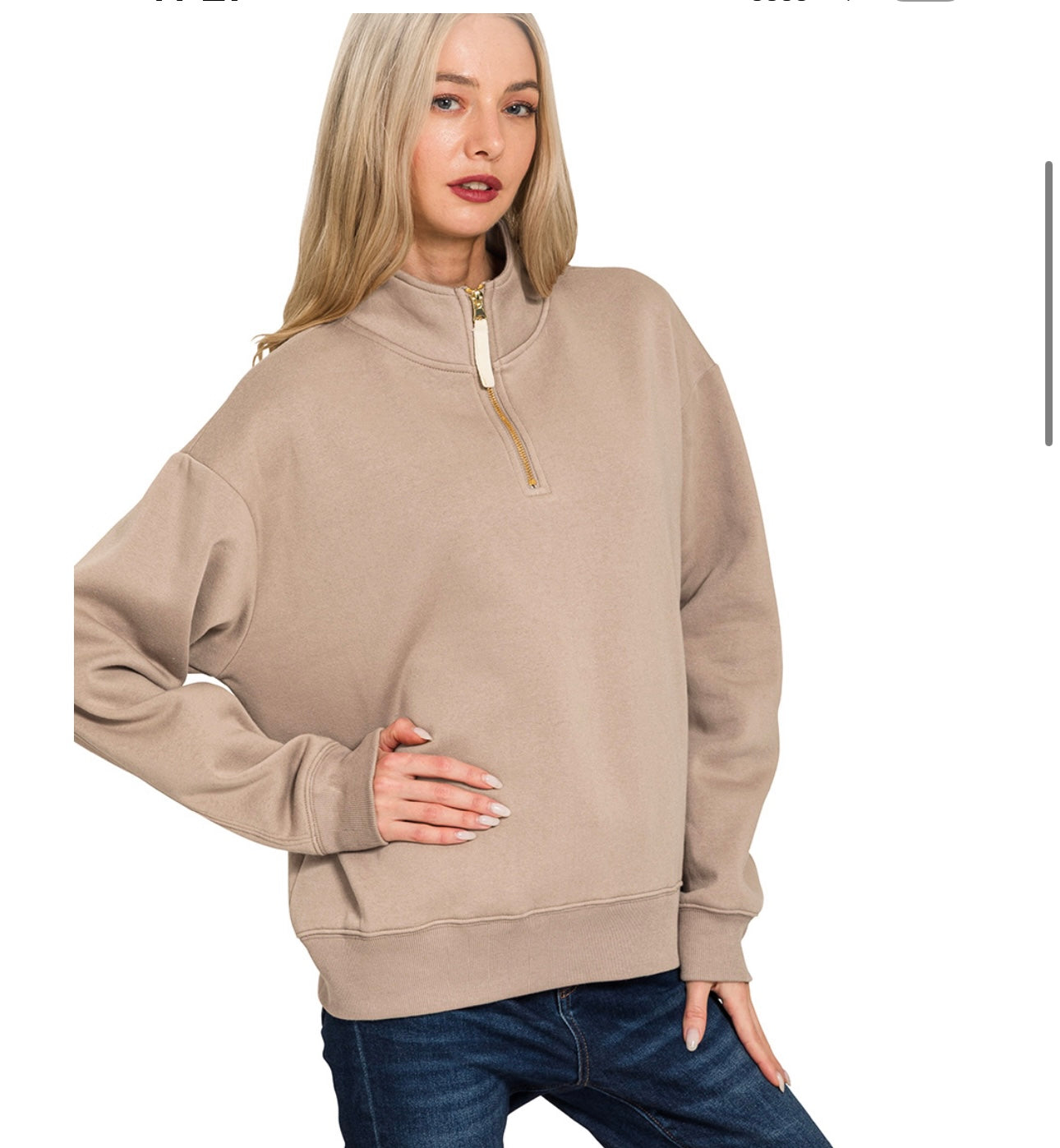 Fleece Half Zip Sweatshirt