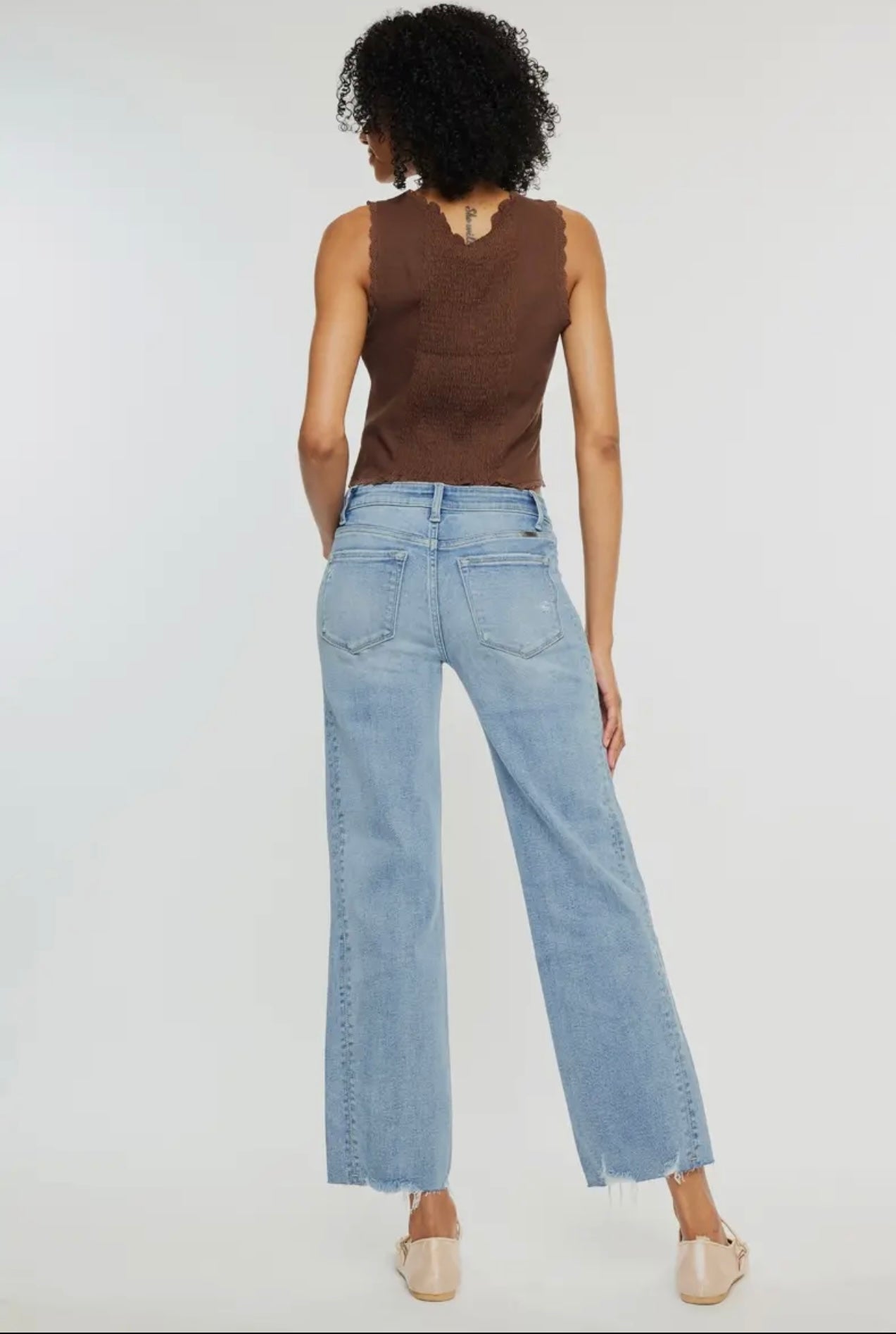 Kancan Mid Rise Straight Leg Jeans