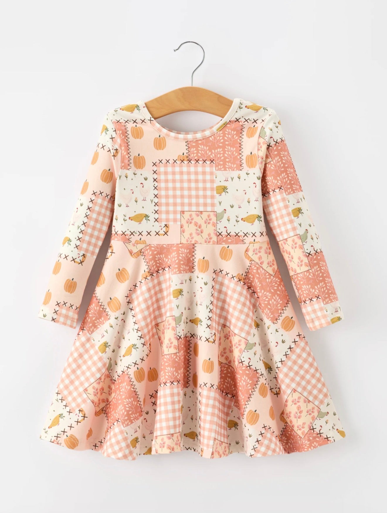 Fall Patchwork Girls Dress