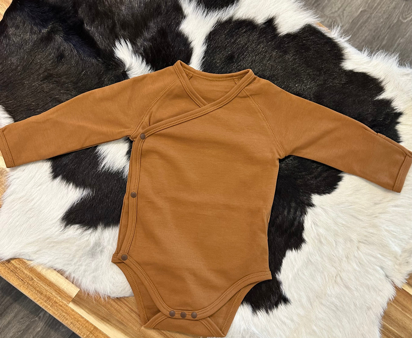 Unisex Long Sleeve Onesie- Solid Brown