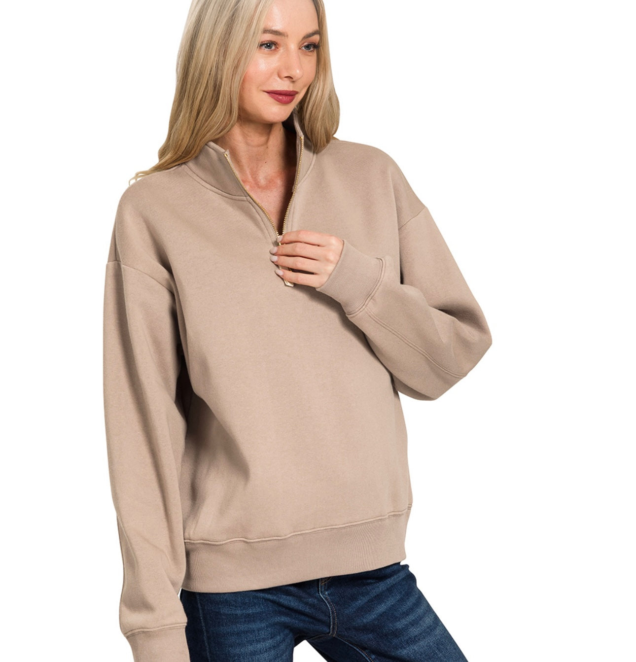 Fleece Half Zip Sweatshirt