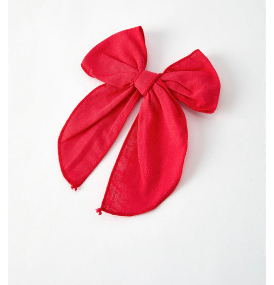 Little Girls Red Bow Hairpin
