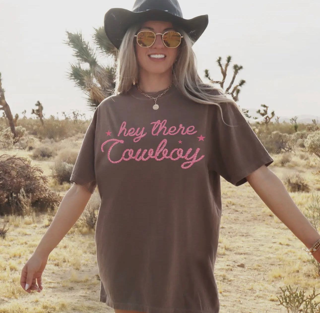 Hey There Cowboy Western Graphic Tee