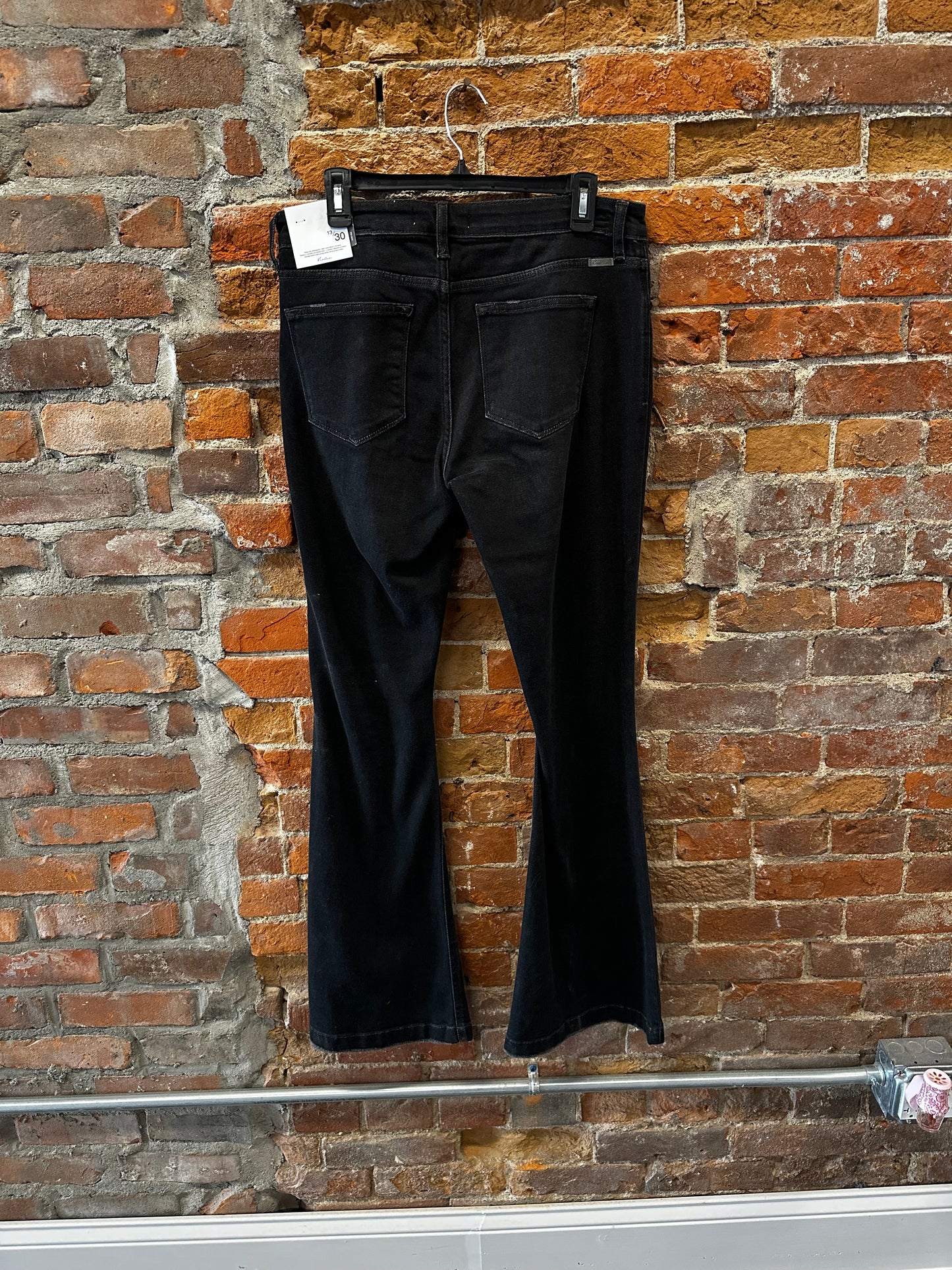 Kancan "Gretta" Mid Rise Faded Black Flare Jeans